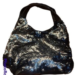 Black sequence purse